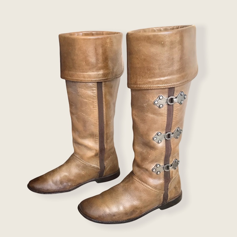 RARE Frye Paige Clovertab Vintage Leather Boots - Picture 14 of 16